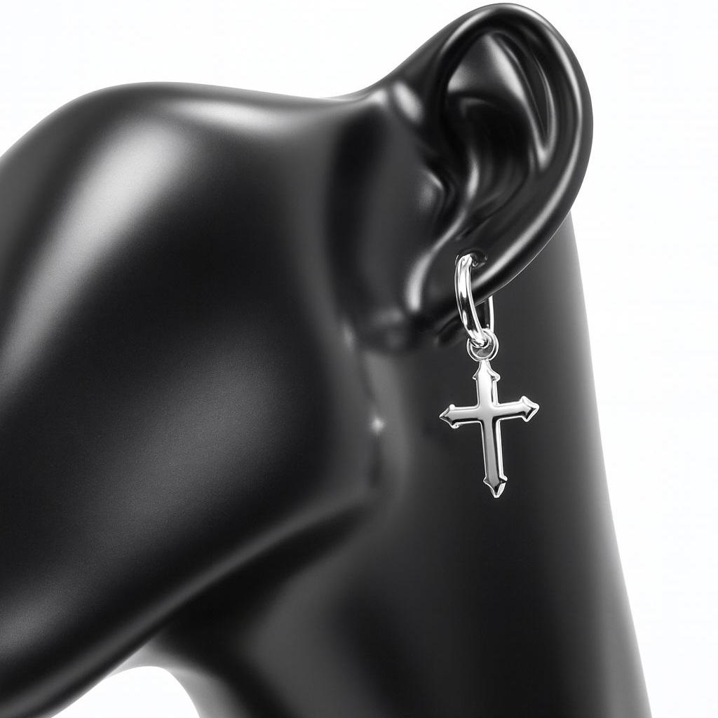 BECHTGOLD Kreuz Hängeohrringe Damen, 925er Silber